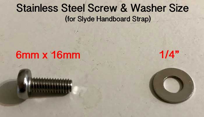 what size screw do Slyde handboards use for handstrap?